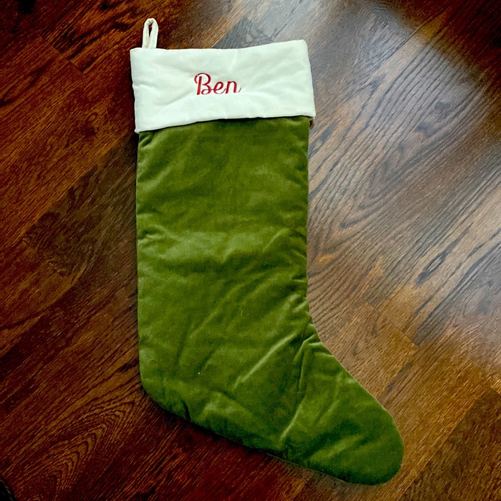 Pottery Barn Velvet Stocking “Ben”